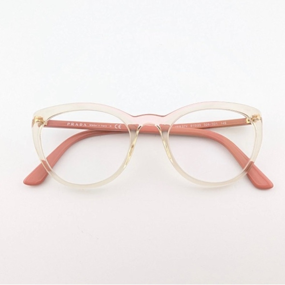 😎💕Prada Eyeglasses Frames Only, VPR 07V 326-1O1, 53-20-145, Pink, Made in Italy - Picture 3 of 10